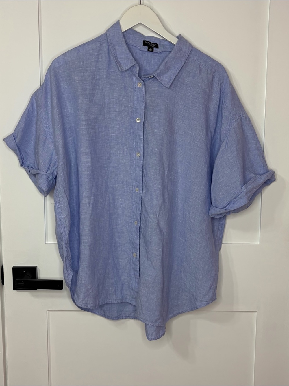 J.Crew Baird McNutt Irish Linen Relaxed Shirt Periwinkle Blue XL
